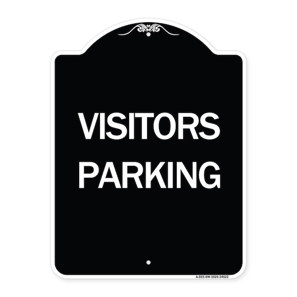 Signmission Parking Lot Visitors Parking Heavy-Gauge Aluminum Architectural Sign, 24" x 18", BW-1824-24622 A-DES-BW-1824-24622 - main